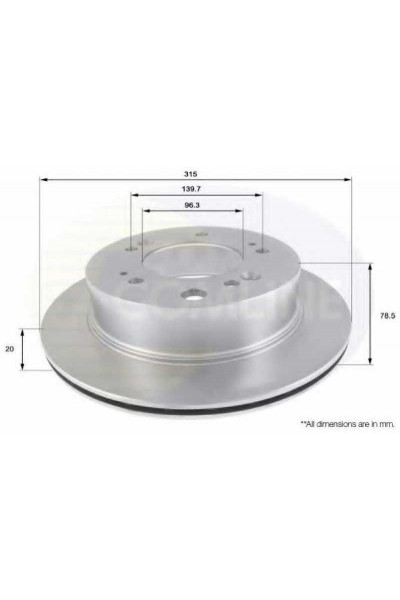 Fren Diski Arka Havali 5 Bjn 315X20X96,2X78,5 Kia Sorento I Jc 2.5 Crdi 2002-2009  Sorento I Jc 2.5 Crdi 2002-2009