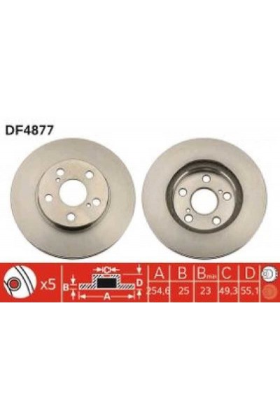 Fren Di̇ski̇ Ön Havali Toyota Cari̇na Corona 92-97    255Mm