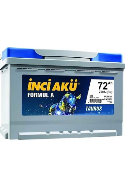 12V 72 Ah Akü 700 En Formul A Taurus  Tırnaksız İnci̇