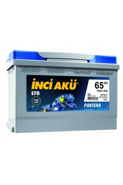 12V 65 Ah Akü 620 En Start-Stop Efb Pantera Asya İnci̇ Basık