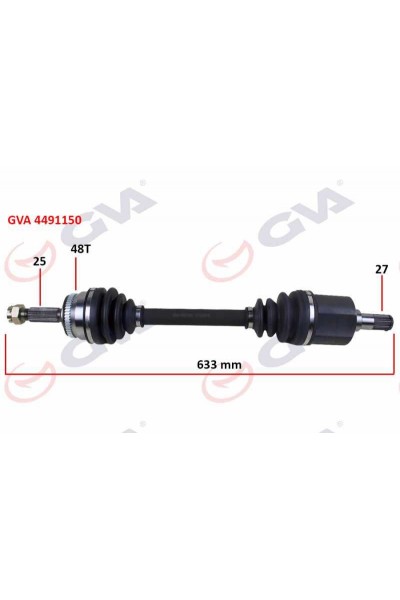 Komple Aks Sol Getz 1.5 Crdi̇ 03-09 Abs’li̇ 48Di̇ş 633Mm